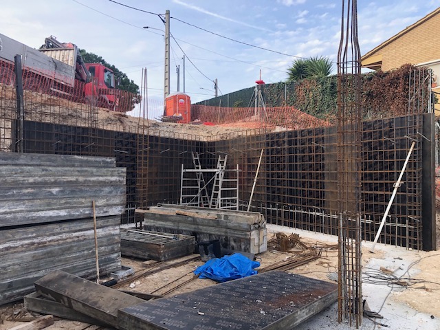 Armado del muro de contención de sotano